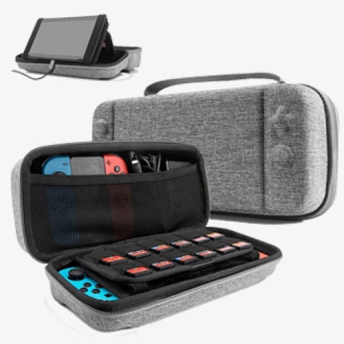 Hard Storage Case Compatible with Nintendo Switch, Original Protective Hardshell Travel Handle Case Carrying Bag Cover fit Nintendo Switch Console and Accessories, 24 Game Card Slots